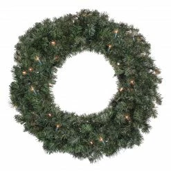 Northlight 24" Pre-Lit Canadian Pine Artificial Christmas Wreath, Clear Lights