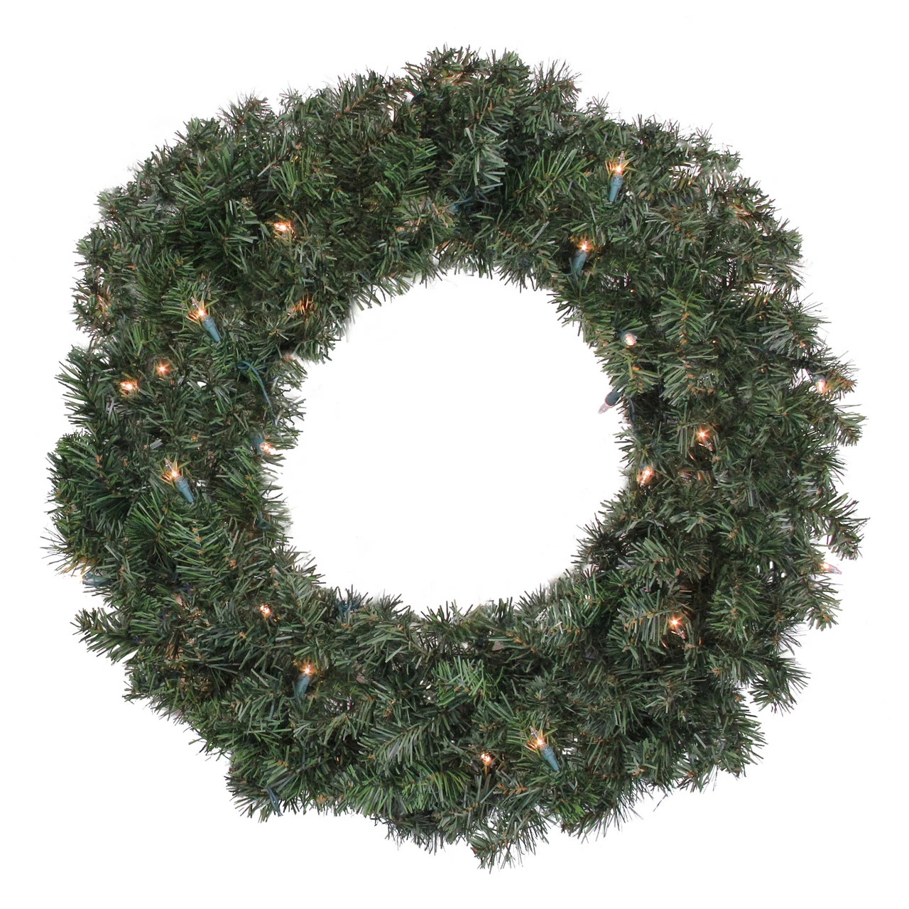 Northlight 24" Pre-Lit Canadian Pine Artificial Christmas Wreath, Clear Lights 1 Northlight 24" Pre-Lit Canadian Pine Artificial Christmas Wreath, Clear Lights