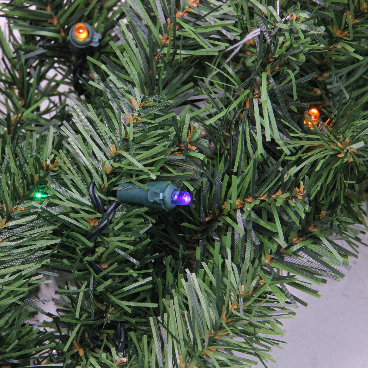 Northlight Pre-Lit Battery Operated LED Canadian Pine Artificial Christmas Wreath - 30-Inch, Multicolor Lights 2 Northlight Pre-Lit Battery Operated LED Canadian Pine Artificial Christmas Wreath - 30-Inch, Multicolor Lights - Image 2