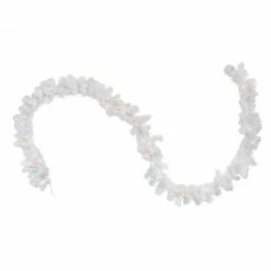 Northlight 9' X 8" Pre-Lit Snow White Artificial Christmas Garland, Clear Lights