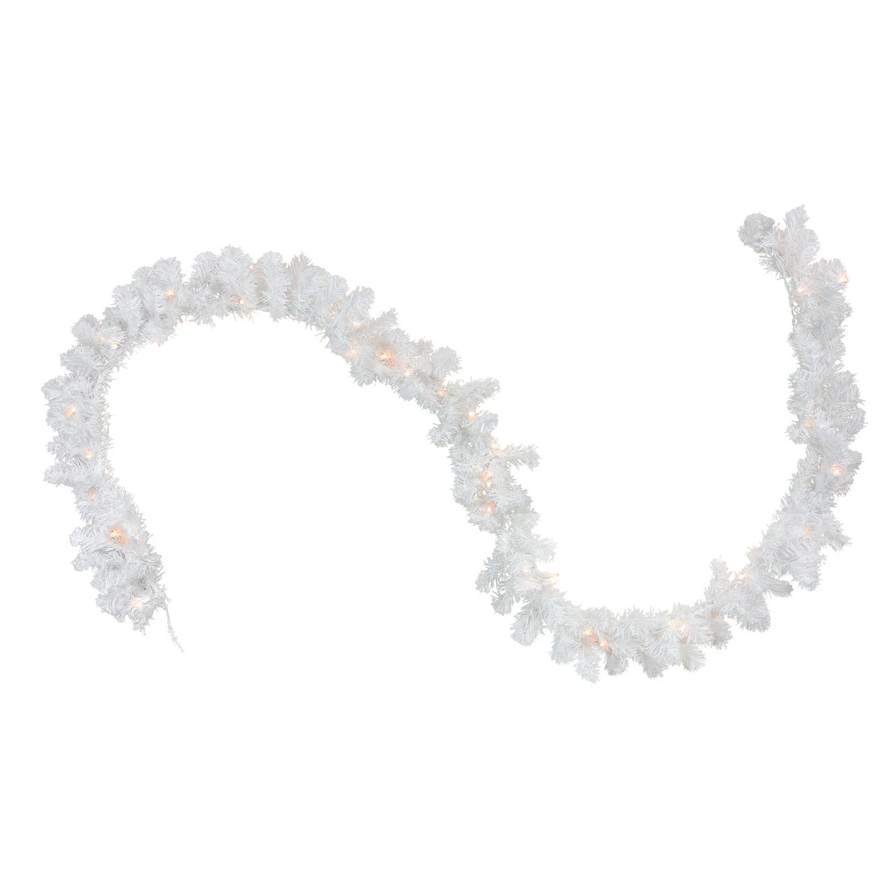 Northlight 9' X 8" Pre-Lit Snow White Artificial Christmas Garland, Clear Lights 1 Northlight 9' X 8" Pre-Lit Snow White Artificial Christmas Garland, Clear Lights