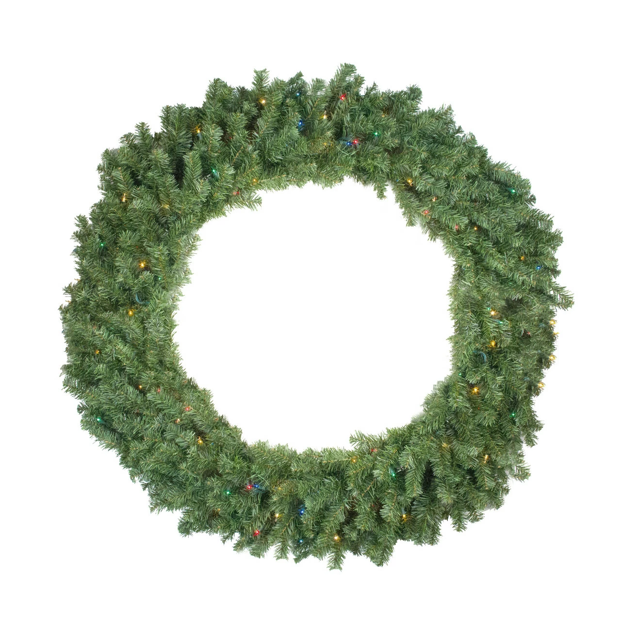 Northlight Pre-Lit Canadian Pine Artificial Christmas Wreath, 48-Inch, Multicolor Lights 1 Northlight Pre-Lit Canadian Pine Artificial Christmas Wreath, 48-Inch, Multicolor Lights