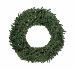 Northlight Pre-Lit Commercial Canadian Pine Artificial Christmas Wreath - 5-ft, Multi Lights