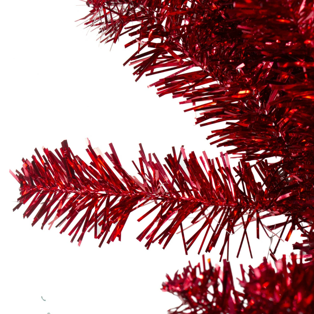 Northlight 24" Metallic Red Artificial Double Tinsel Christmas Wreath - Unlit 3 Northlight 24" Metallic Red Artificial Double Tinsel Christmas Wreath - Unlit - Image 3
