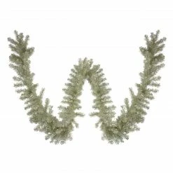 Northlight 9 X 12 Pre-lit Metallic Sheer Champagne Artificial Christmas Tinsel Garland - Clear Lights