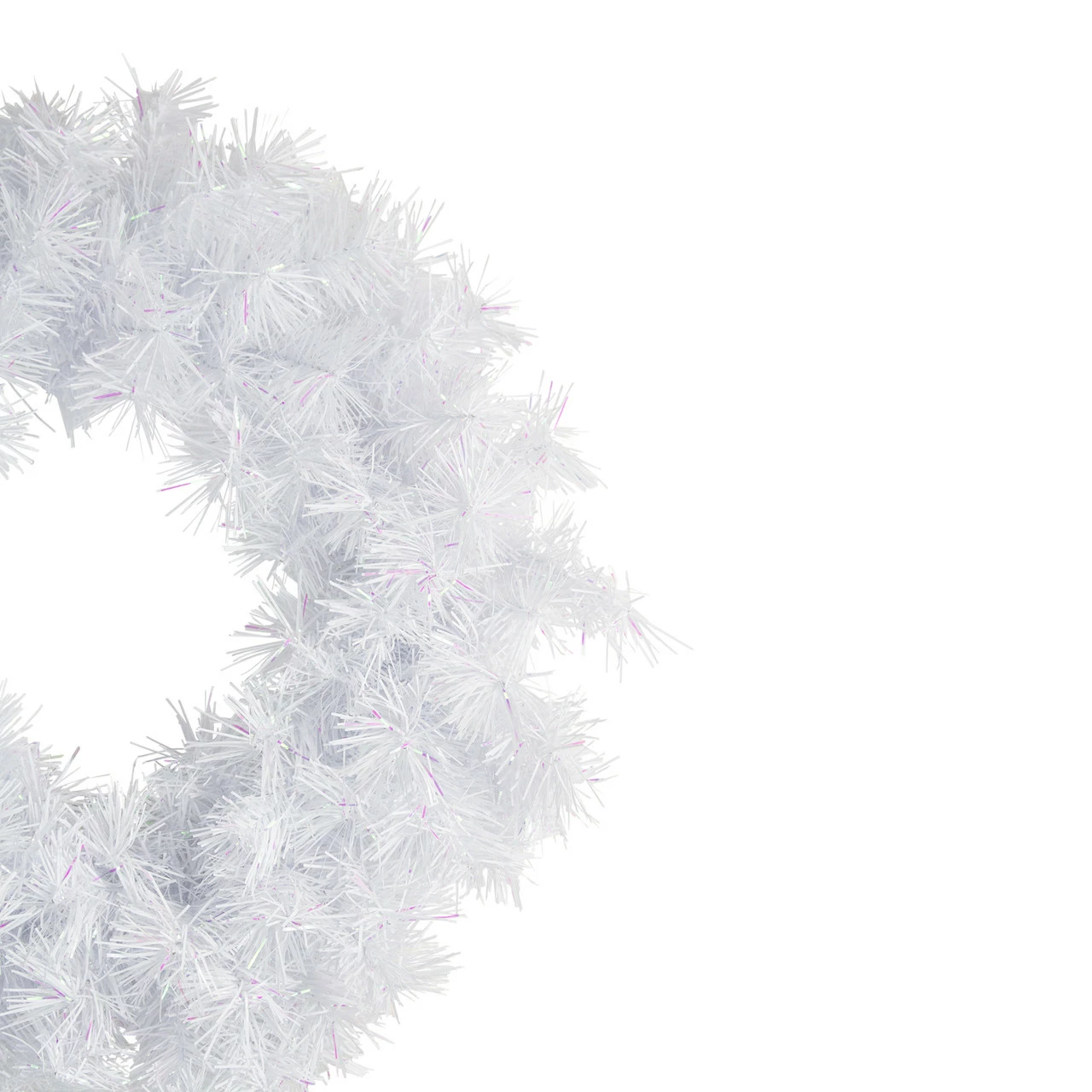 Northlight Icy White Iridescent Spruce Artificial Christmas Wreath - 18-Inch, Unlit 2 Northlight Icy White Iridescent Spruce Artificial Christmas Wreath - 18-Inch, Unlit - Image 2