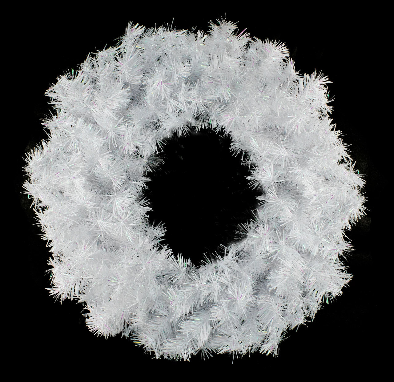 Northlight Icy White Iridescent Spruce Artificial Christmas Wreath, 24-Inch, Unlit 3 Northlight Icy White Iridescent Spruce Artificial Christmas Wreath, 24-Inch, Unlit - Image 3