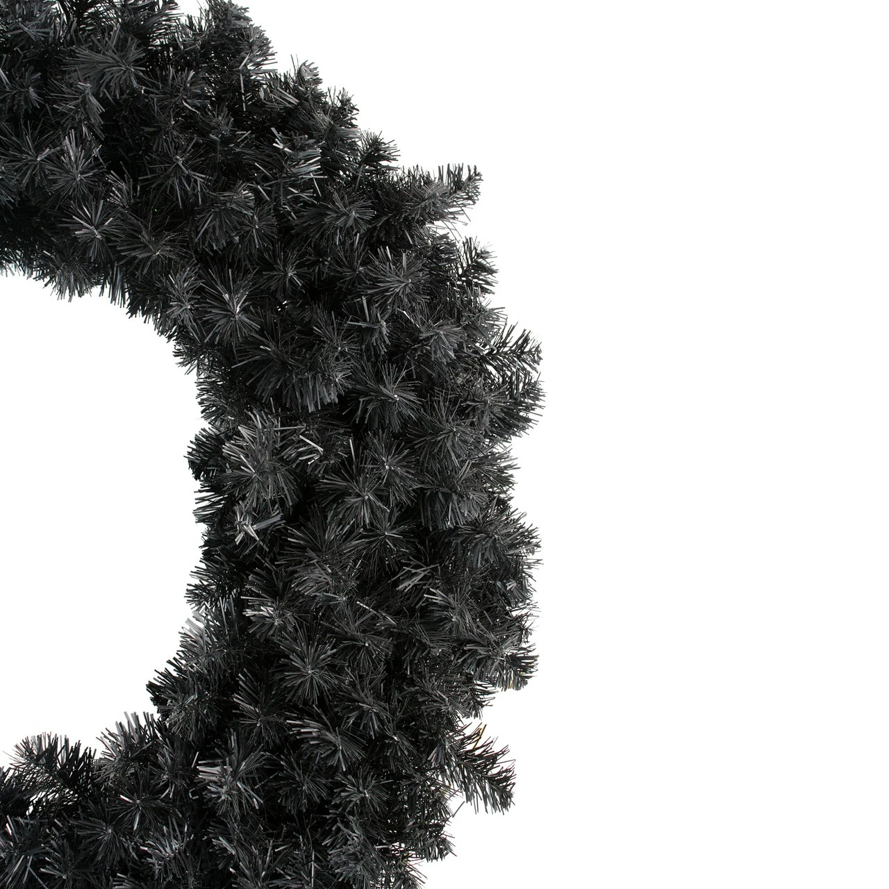 Northlight 36" Black Colorado Spruce Artificial Halloween Wreath - Unlit 3 Northlight 36" Black Colorado Spruce Artificial Halloween Wreath - Unlit - Image 3