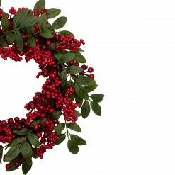Northlight Lush Berry And Leaf Artificial Christmas Wreath, 18-Inch, Unlit -Wreaths & Garland shop northlight vm02191 2 updated 94116.1665580044