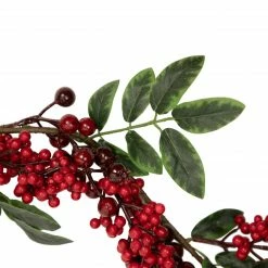 Northlight 5' X 3.25" Red Berries With Leaves Artificial Christmas Garland, Unlit -Wreaths & Garland shop northlight vm02194 2update 31177.1665610758