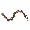 Northlight 5' X 3.25" Red Berries With Leaves Artificial Christmas Garland, Unlit