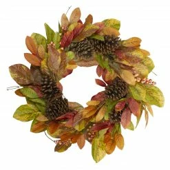 Northlight Leaves And Berries Twig Artificial Thanksgiving Wreath - 26-Inch, Unlit