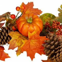 Northlight Orange Pumpkins, Pine Cones And Berries Fall Harvest Wreath - 24 Inch, Unlit -Wreaths & Garland shop northlight vm26537 4 61881.1664379674