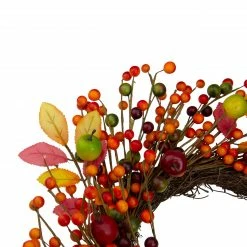Northlight Berries And Apples Foliage Twig Artificial Thanksgiving Wreath - 18-Inch, Unlit -Wreaths & Garland shop northlight vm26538 4 60476.1665610747