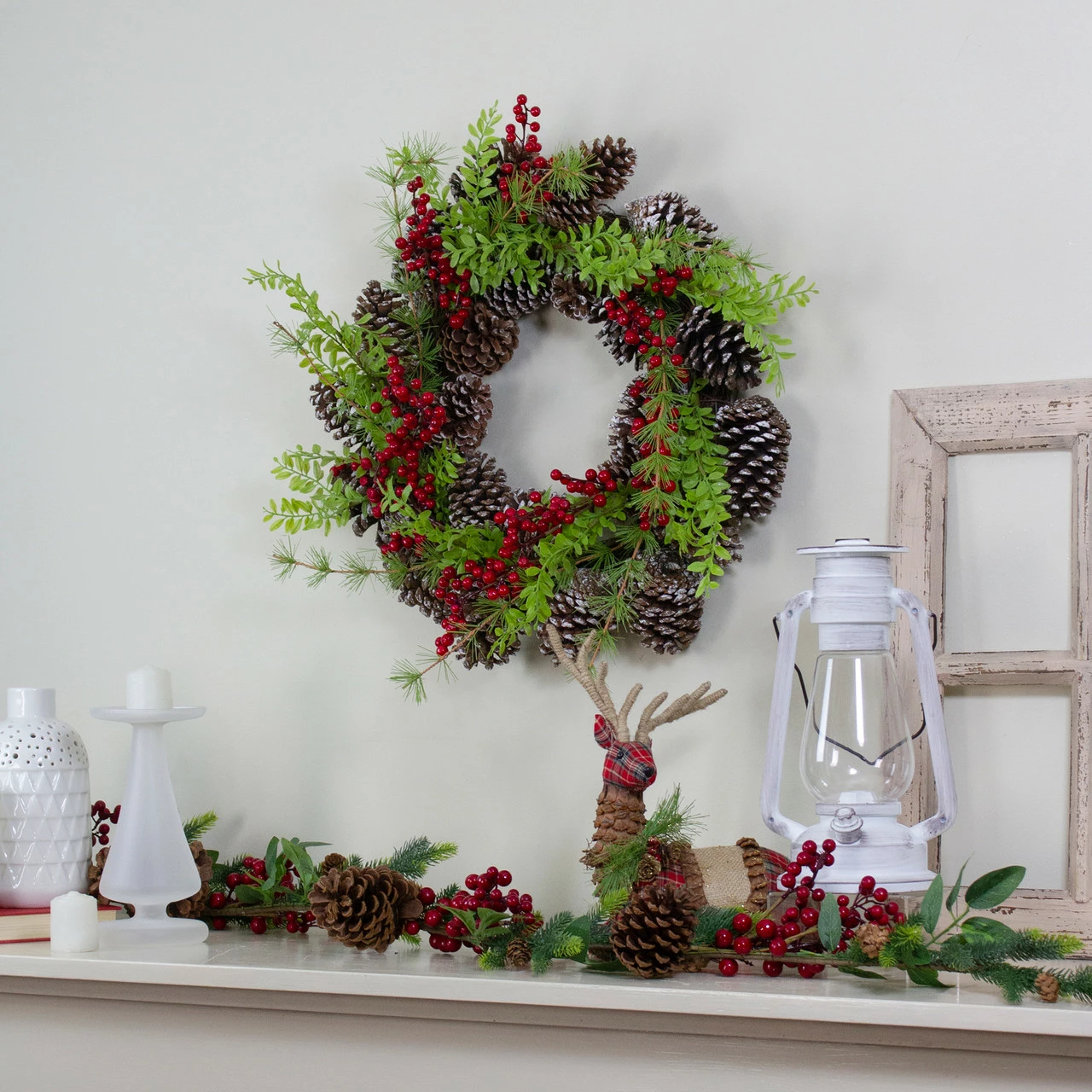 Northlight Frosted Pine Cones And Berries Artificial Christmas Wreath - 18-Inch, Unlit 2 Northlight Frosted Pine Cones And Berries Artificial Christmas Wreath - 18-Inch, Unlit - Image 2
