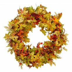Northlight Berries And Twigs Artificial Thanksgiving Wreath Yellow 30-Inch - Unlit