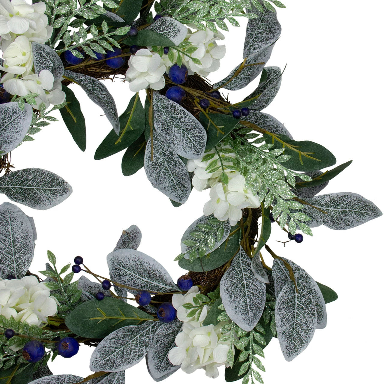 Northlight Iced Hydrangeas, Blueberries, And Foliage Artificial Christmas Wreath - 26 Inch, Unlit 3 Northlight Iced Hydrangeas, Blueberries, And Foliage Artificial Christmas Wreath - 26 Inch, Unlit - Image 3