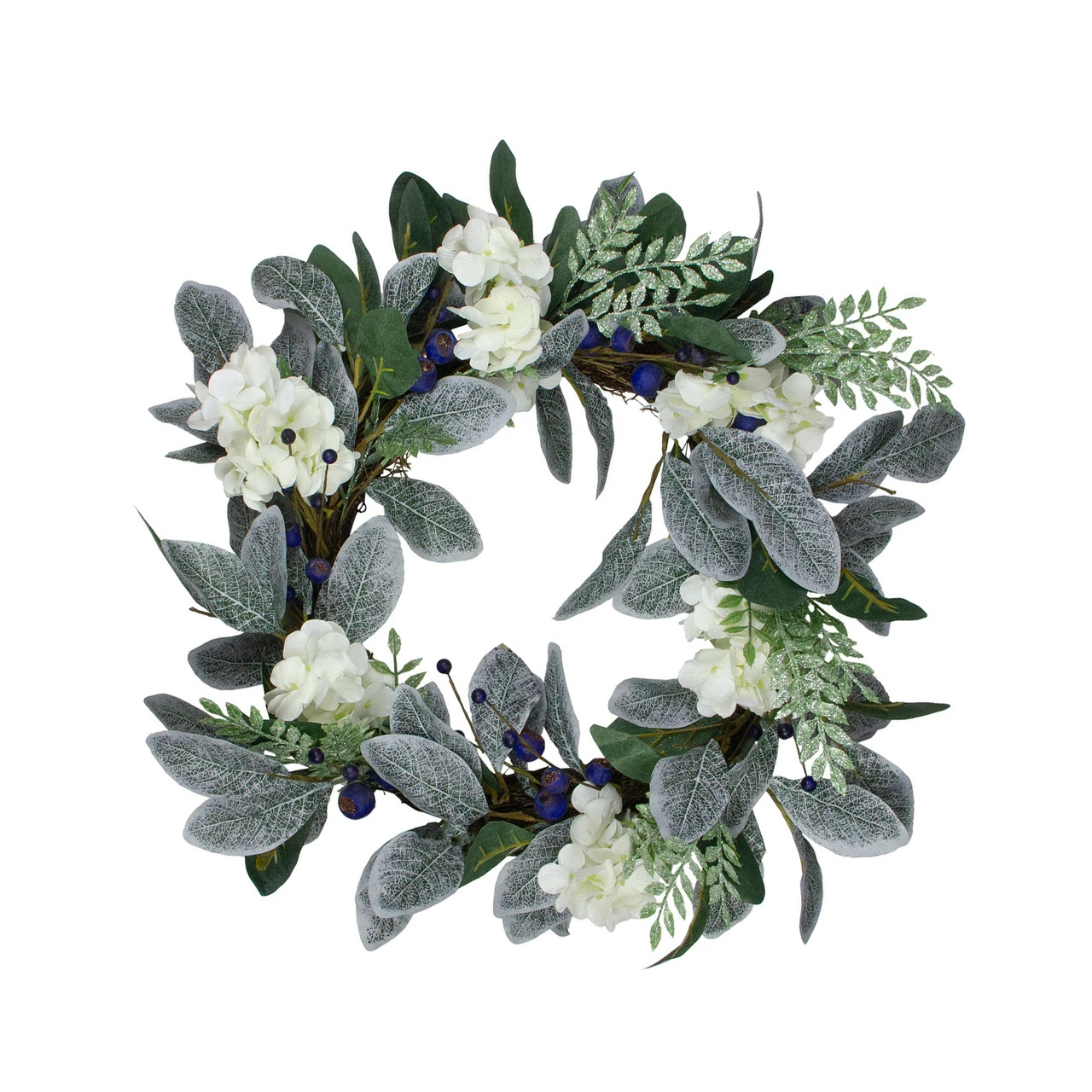 Northlight Iced Hydrangeas, Blueberries, And Foliage Artificial Christmas Wreath - 26 Inch, Unlit 1 Northlight Iced Hydrangeas, Blueberries, And Foliage Artificial Christmas Wreath - 26 Inch, Unlit