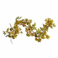 Northlight 5' X 6" Leaves And Berries Artificial Thanksgiving Garland - Unlit