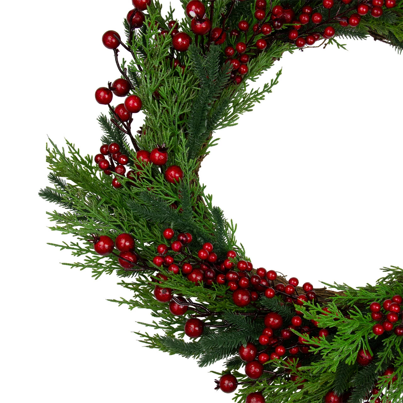 Northlight Mixed Pine And Berries Artificial Christmas Wreath - 26 Inch, Unlit 3 Northlight Mixed Pine And Berries Artificial Christmas Wreath - 26 Inch, Unlit - Image 3