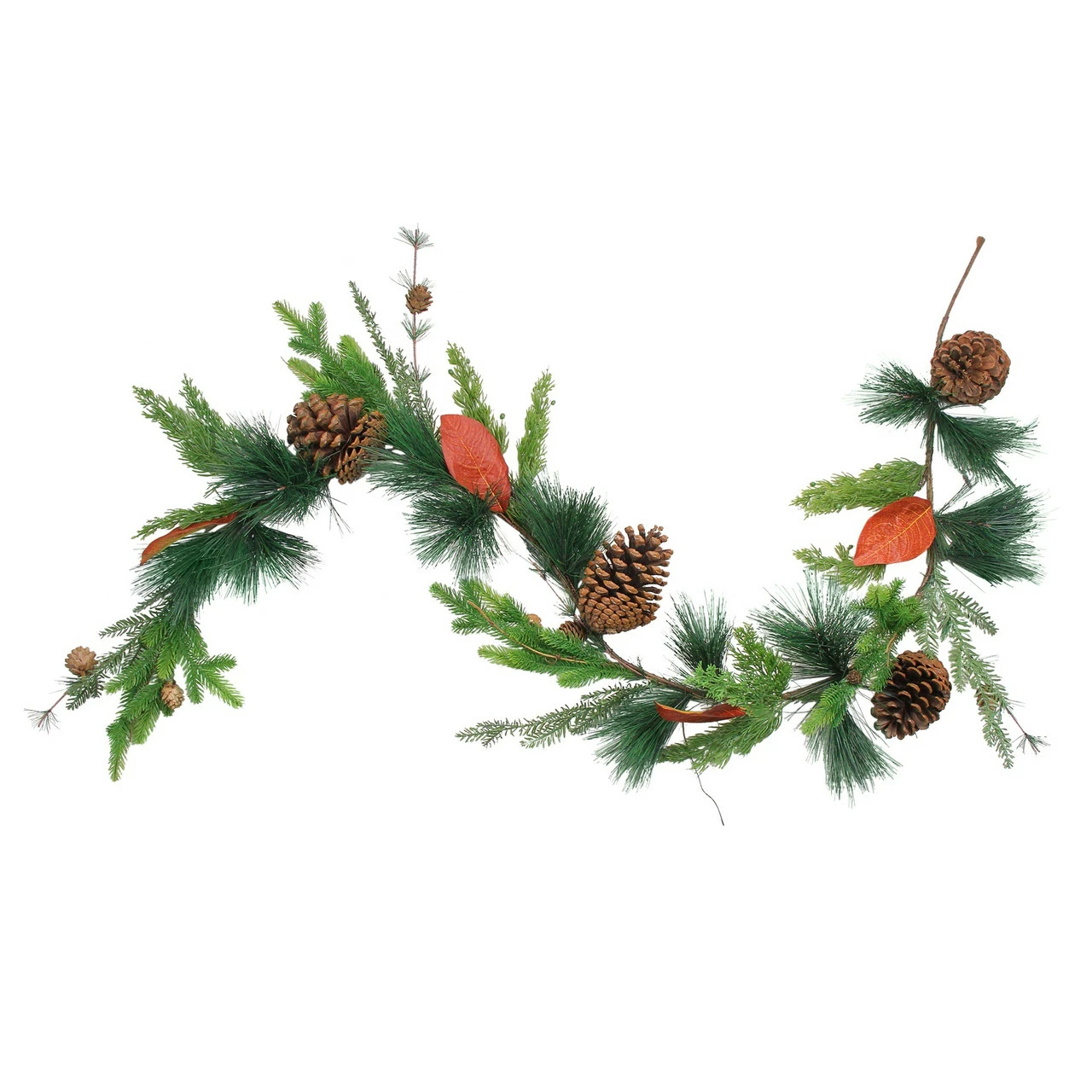 Northlight 5' X 5" Green And Brown Pine Cones Artificial Christmas Garland - Unlit 2 Northlight 5' X 5" Green And Brown Pine Cones Artificial Christmas Garland - Unlit - Image 2