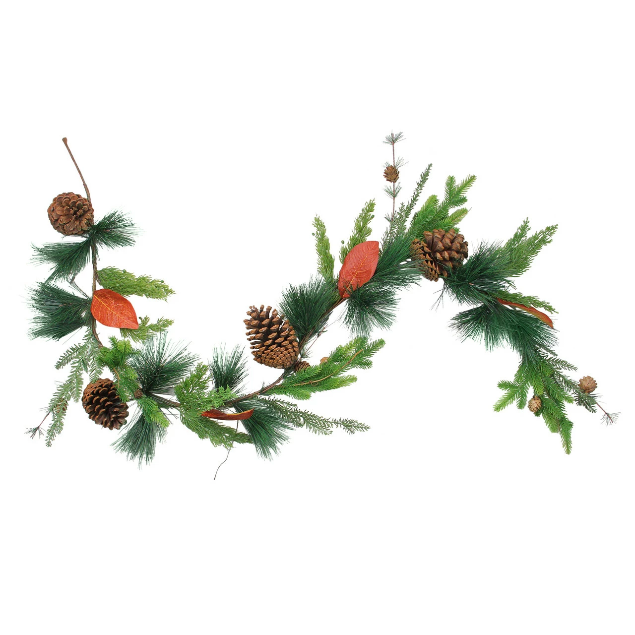 Northlight 5' X 5" Green And Brown Pine Cones Artificial Christmas Garland - Unlit 1 Northlight 5' X 5" Green And Brown Pine Cones Artificial Christmas Garland - Unlit