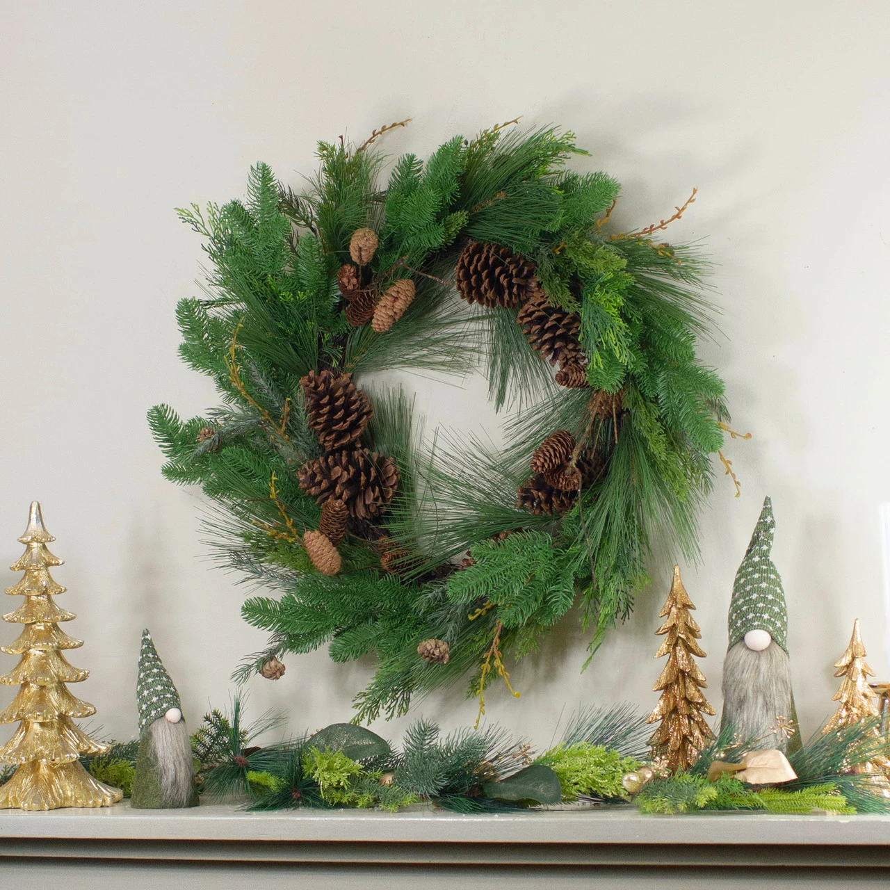 Northlight Pine Cone And Cedar Artificial Christmas Wreath - 32-Inch, Unlit 2 Northlight Pine Cone And Cedar Artificial Christmas Wreath - 32-Inch, Unlit - Image 2