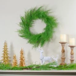 Alternative view of Northlight Brown And Green Cedar Christmas Wreath - 24-Inch, Unlit