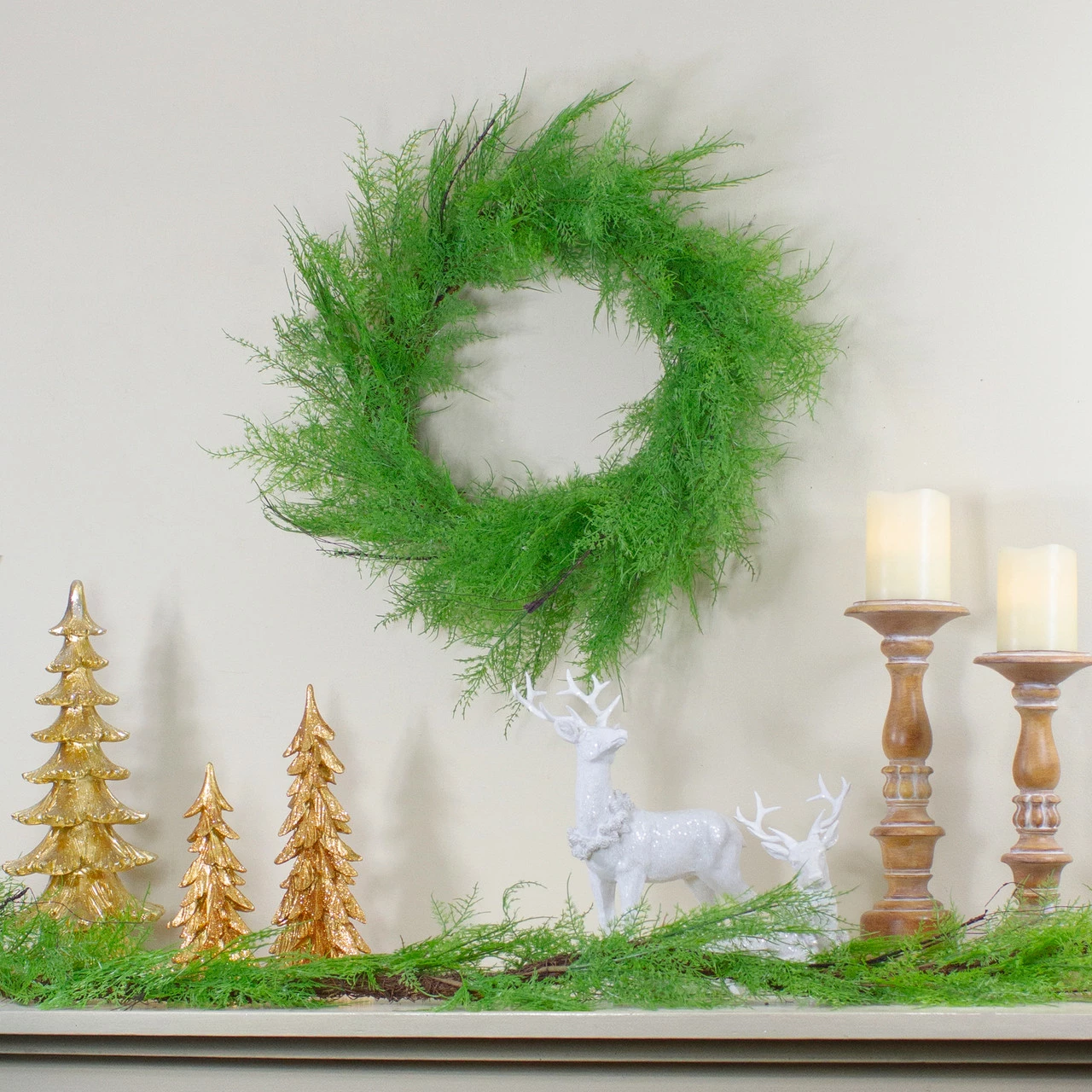 Northlight Brown And Green Cedar Christmas Wreath - 24-Inch, Unlit 2 Northlight Brown And Green Cedar Christmas Wreath - 24-Inch, Unlit - Image 2