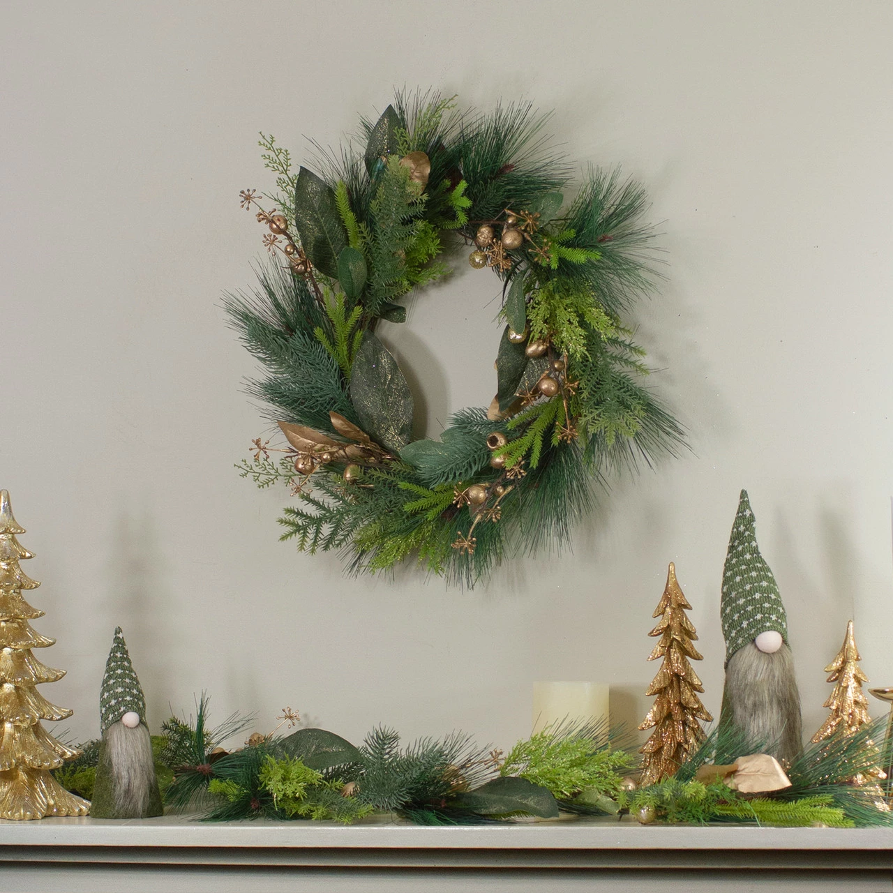 Northlight Leaves, Berry And Cedar Artificial Christmas Wreath - 20-Inch, Unlit 2 Northlight Leaves, Berry And Cedar Artificial Christmas Wreath - 20-Inch, Unlit - Image 2