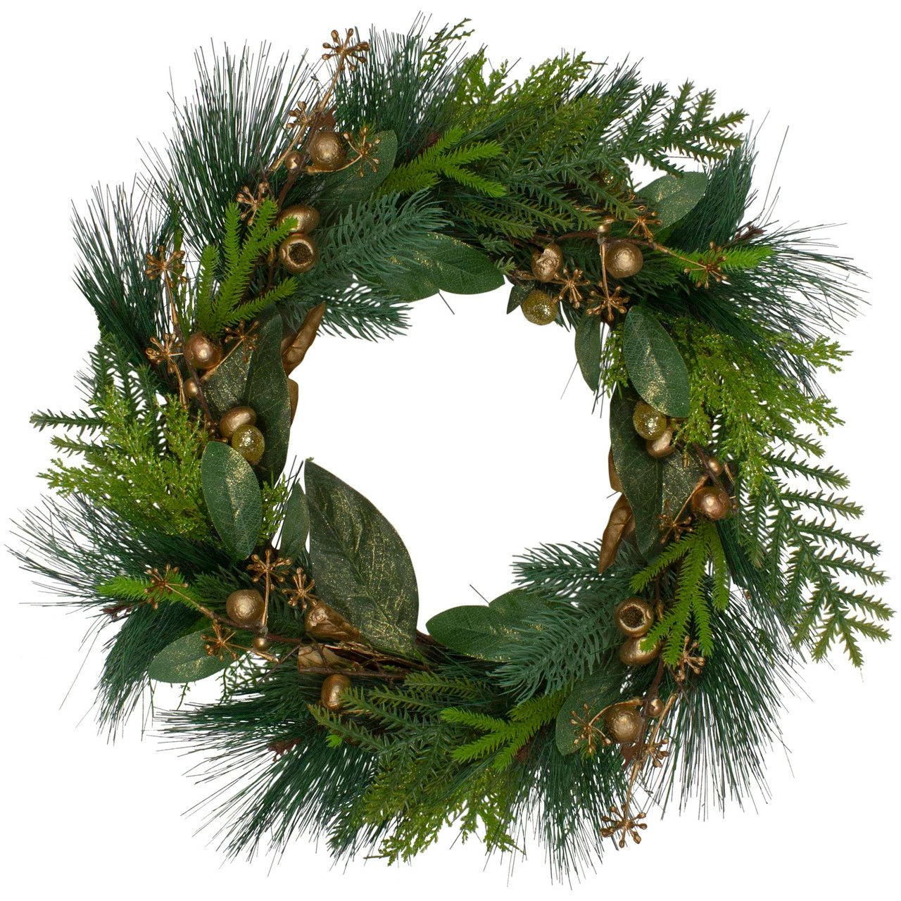 Northlight Leaves, Berry And Cedar Artificial Christmas Wreath - 20-Inch, Unlit 1 Northlight Leaves, Berry And Cedar Artificial Christmas Wreath - 20-Inch, Unlit