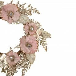 Northlight Champange And Pink Flower Wreath, 24-Inch, Unlit -Wreaths & Garland shop northlight vm92748 2 2 58797.1665519923