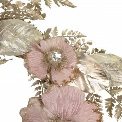Northlight Champange And Pink Flower Wreath, 24-Inch, Unlit -Wreaths & Garland shop northlight vm92748 3 60945.1665519923