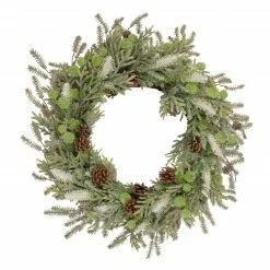 Northlight Frosted Pine And Pinecone Christmas Wreath, 30-Inch, Unlit
