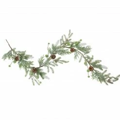 Northlight 5' X 10" Frosted Pine And Pine Cone Christmas Garland - Unlit