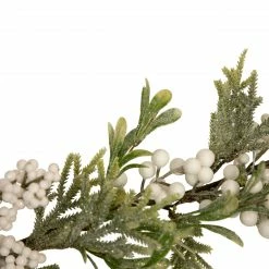 Northlight 5' X 10" White Berry And Frosted Pine Christmas Garland, Unlit -Wreaths & Garland shop northlight vm92775 2 updated 71157.1659734619