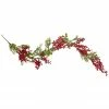 Northlight 5' X 8" Frosted Pine And Red Berry Christmas Garland - Unlit