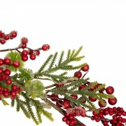 Northlight 5' X 8" Frosted Pine And Red Berry Christmas Garland - Unlit -Wreaths & Garland shop northlight vm92777 2 62763.1659734337