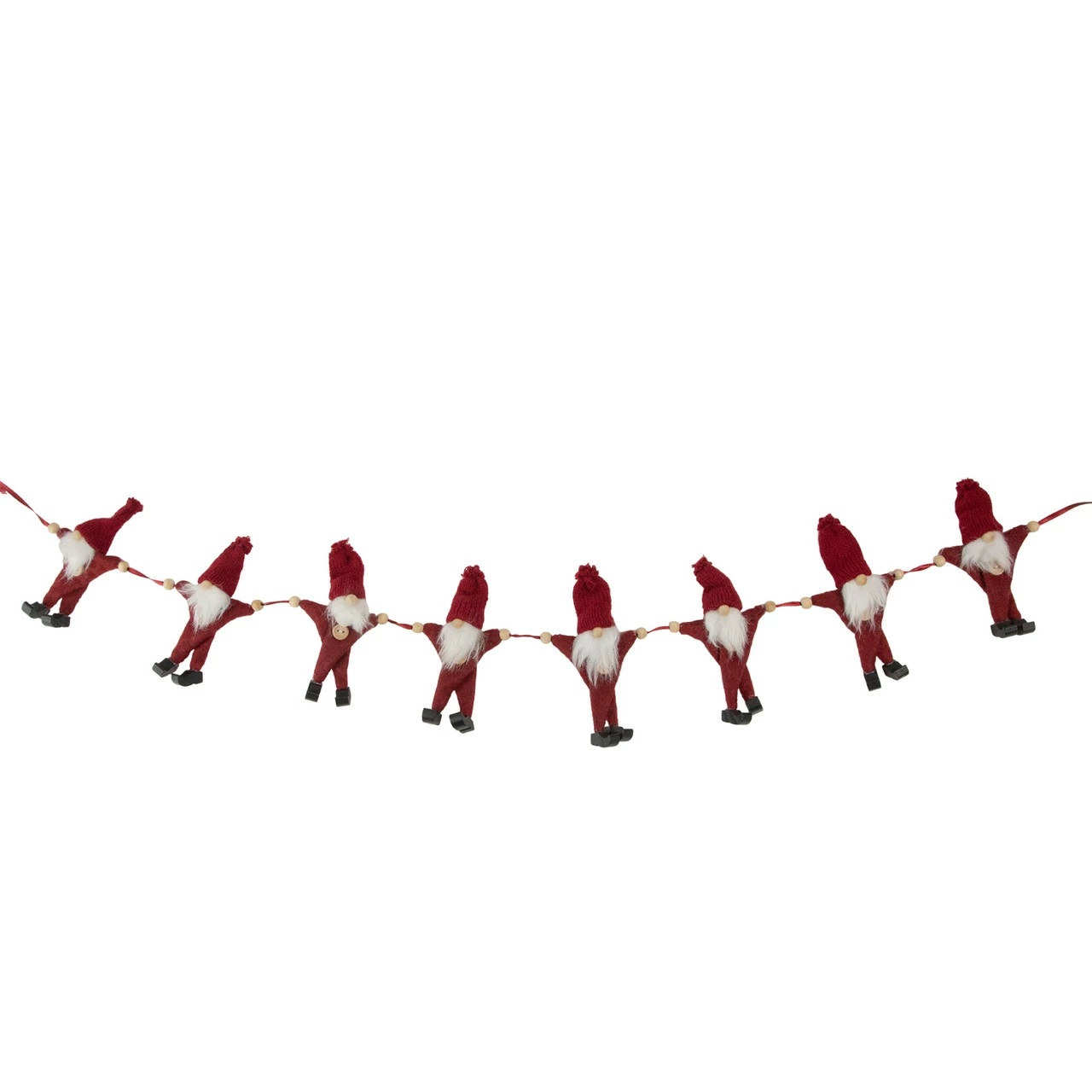 Northlight 30" Red And White Knit Gnome Novelty Christmas Garland 1 Northlight 30" Red And White Knit Gnome Novelty Christmas Garland