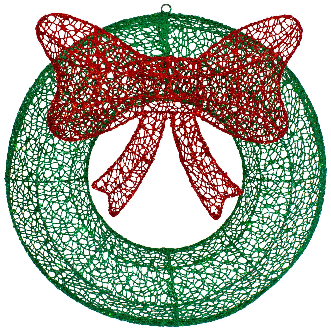 Northlight 24" LED Lighted Green Glitter Wreath With Red Bow Outdoor Christmas Decoration 1 Northlight 24" LED Lighted Green Glitter Wreath With Red Bow Outdoor Christmas Decoration