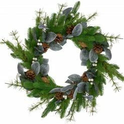 Northlight Mixed Pine, White Berries And Pinecones Artificial Christmas Wreath - 22-Inch, Unlit
