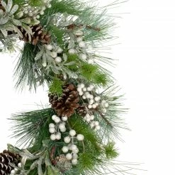 Northlight Glittered White Berry And Pinecone Artificial Christmas Wreath, 30-Inch, Unlit -Wreaths & Garland shop northlight yk87877 2 sample 53776.1600910531