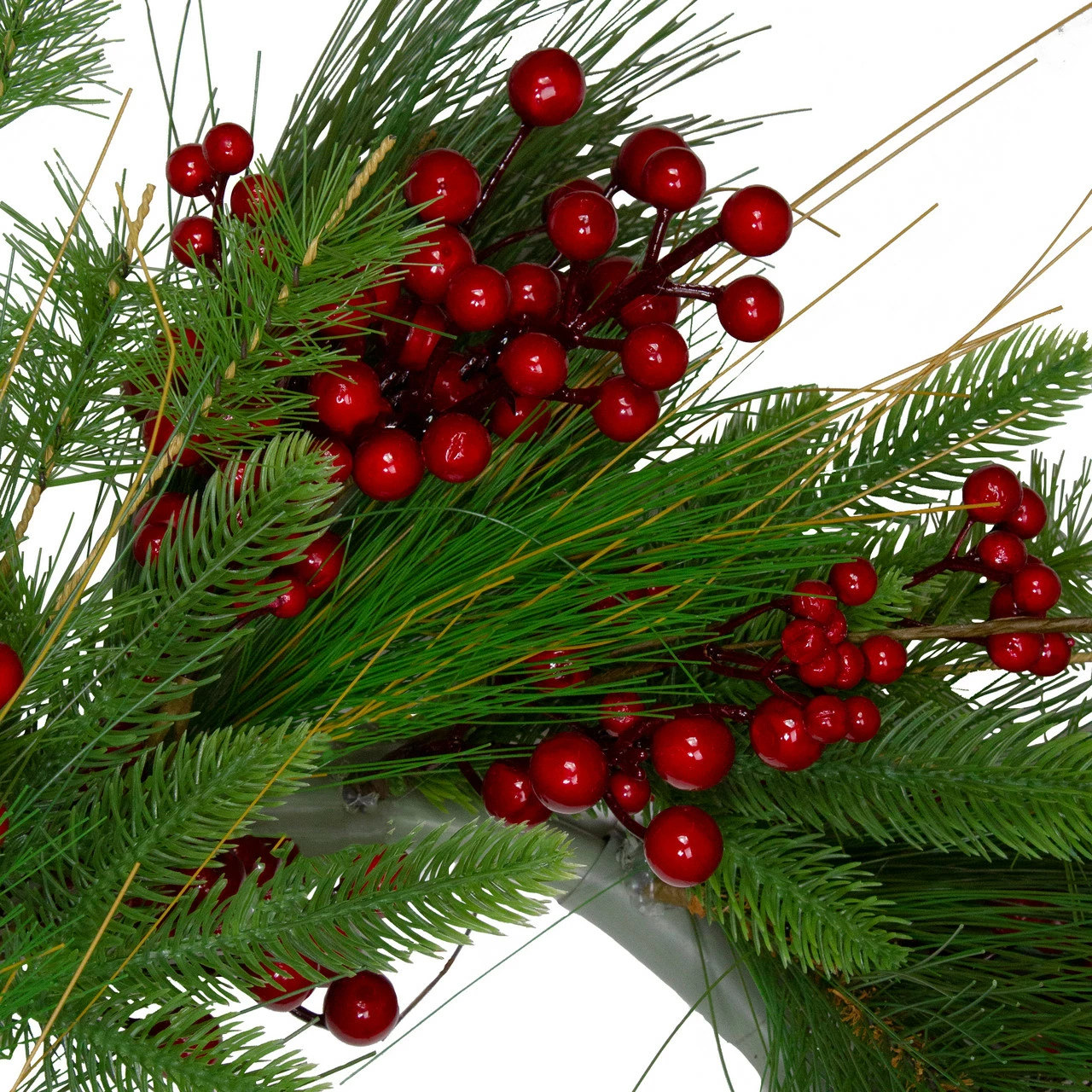 Northlight 24-Inch Mixed Pine And Red Berry Artificial Christmas Wreath - Unlit 2 Northlight 24-Inch Mixed Pine And Red Berry Artificial Christmas Wreath - Unlit - Image 2