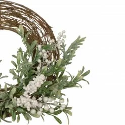Northlight Artificial Christmas Twig Wreath With Frosted Foliage And Berries, 24-Inch, Unlit -Wreaths & Garland shop northlight yk93232 2 76079.1659124017
