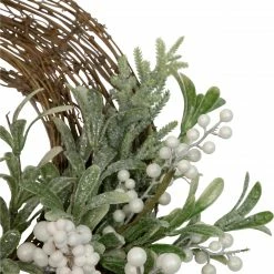 Northlight Artificial Christmas Twig Wreath With Frosted Foliage And Berries, 24-Inch, Unlit -Wreaths & Garland shop northlight yk93232 3 22361.1659124017