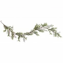 Northlight 5' X 7" Artificial Christmas Garland With Frosted Foliage And Berries, Unlit