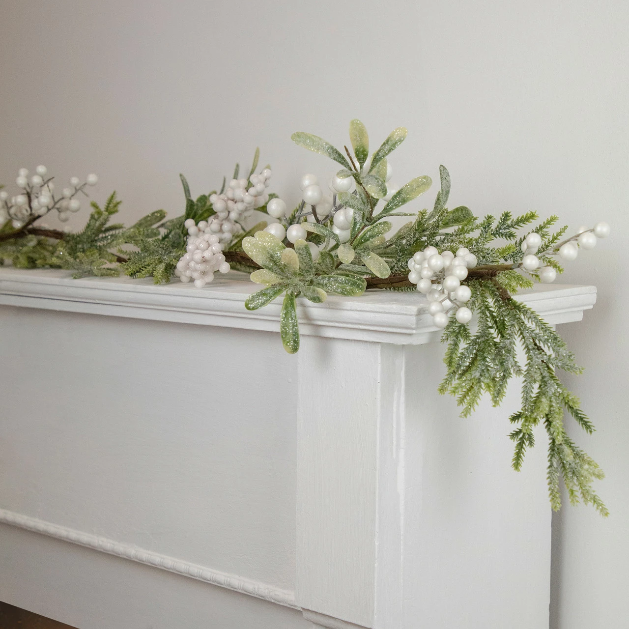 Northlight 5' X 7" Artificial Christmas Garland With Frosted Foliage And Berries, Unlit 2 Northlight 5' X 7" Artificial Christmas Garland With Frosted Foliage And Berries, Unlit - Image 2