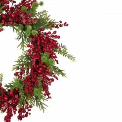 Northlight Artificial Frosted Red Berry And Pine Christmas Wreath, 28-Inch, Unlit -Wreaths & Garland shop northlight yk93235 2 62094.1654189218