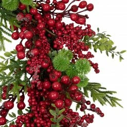 Northlight Artificial Frosted Red Berry And Pine Christmas Wreath, 28-Inch, Unlit -Wreaths & Garland shop northlight yk93235 3 94096.1654189218