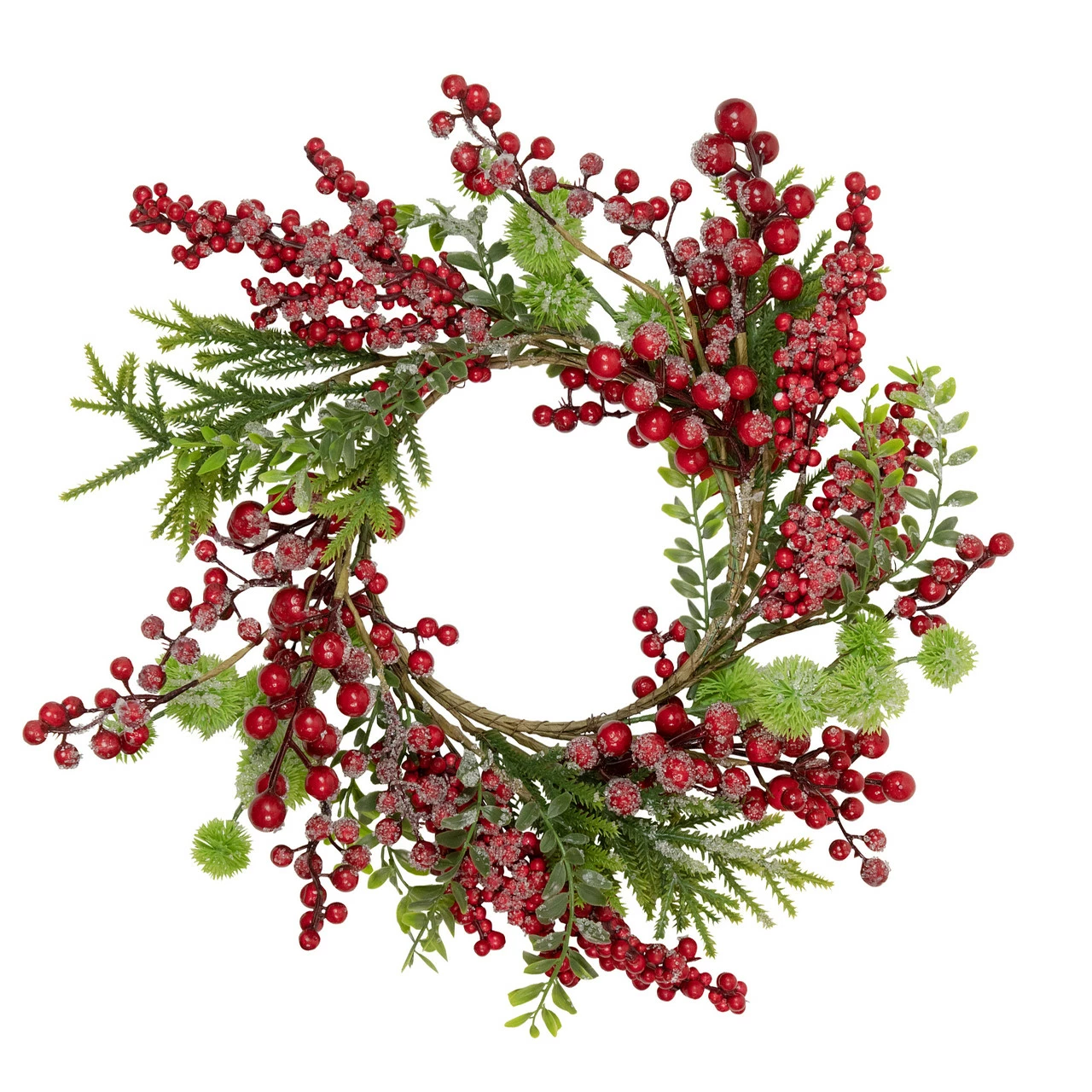 Northlight Artificial Frosted Red Berry And Pine Christmas Wreath, 16-Inch, Unlit 1 Northlight Artificial Frosted Red Berry And Pine Christmas Wreath, 16-Inch, Unlit